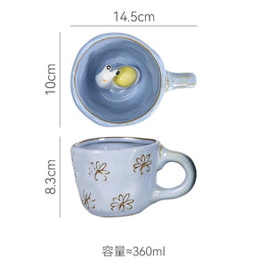 Cute Ceramic Snail Daisy Coffee Mugs - Caiim Inc.